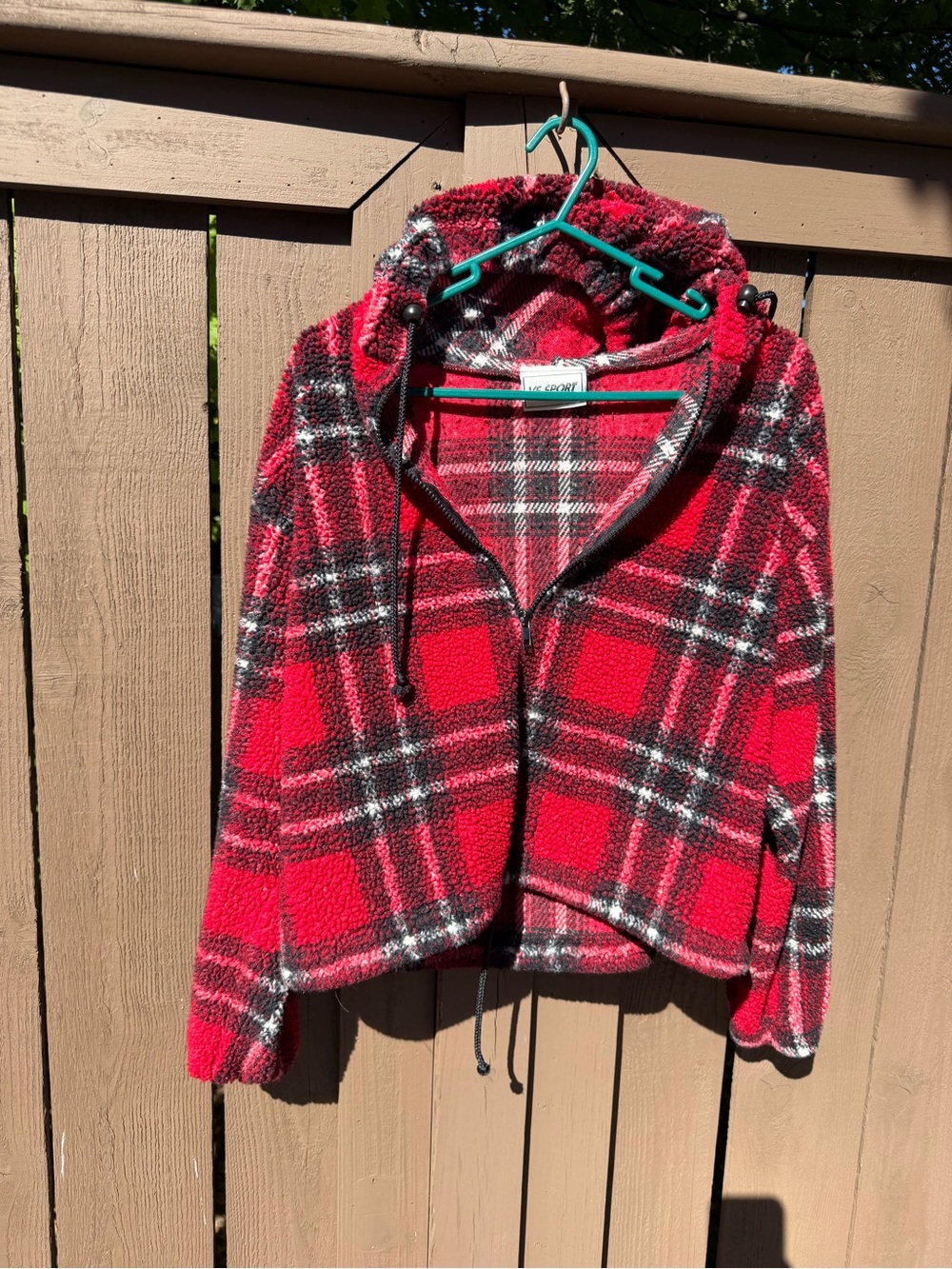 Cozy Red Plaid Sherpa Jacket with Hood